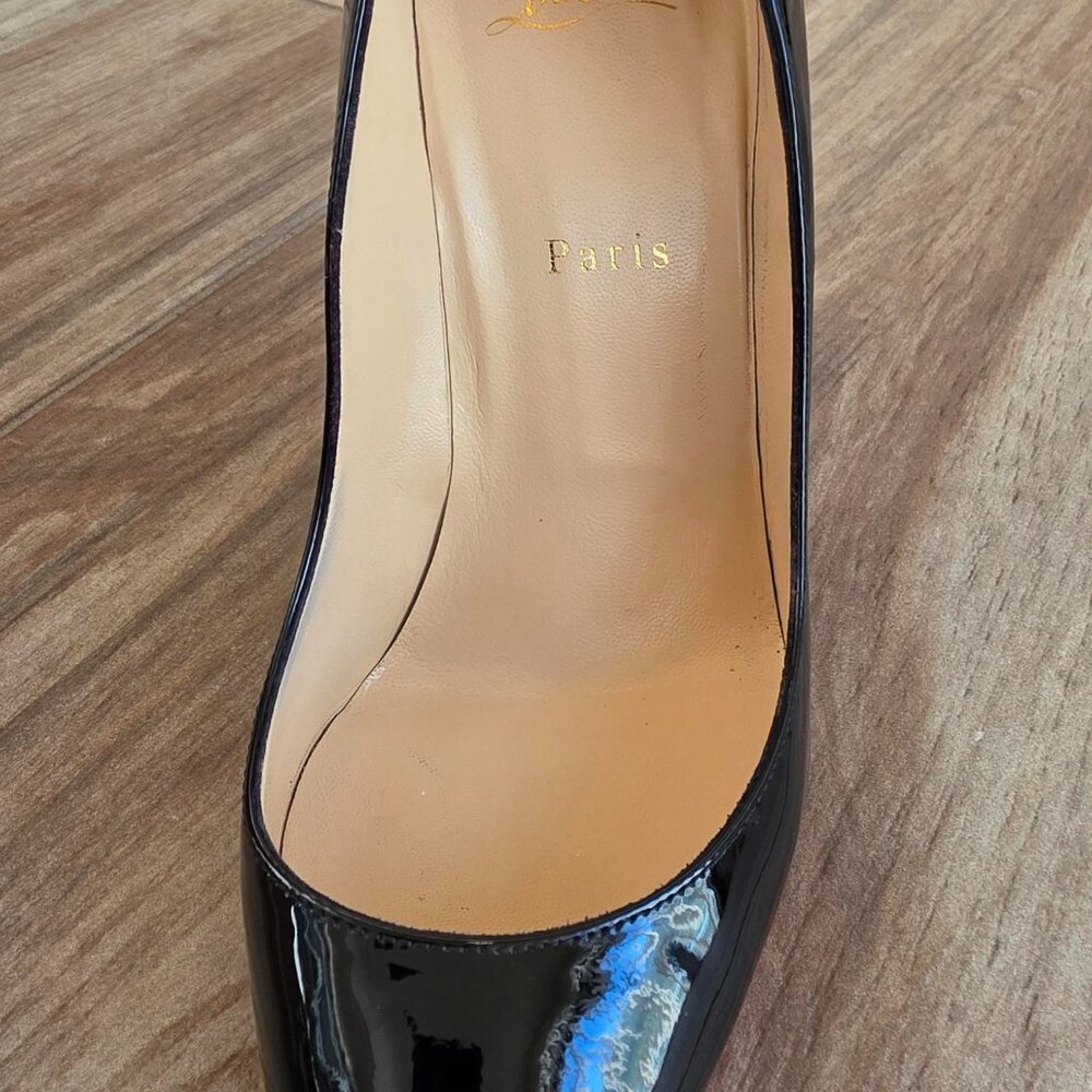 Christian Louboutin Black Patent Pigalle Pump with Signature Red Sole - Picture 10 of 13